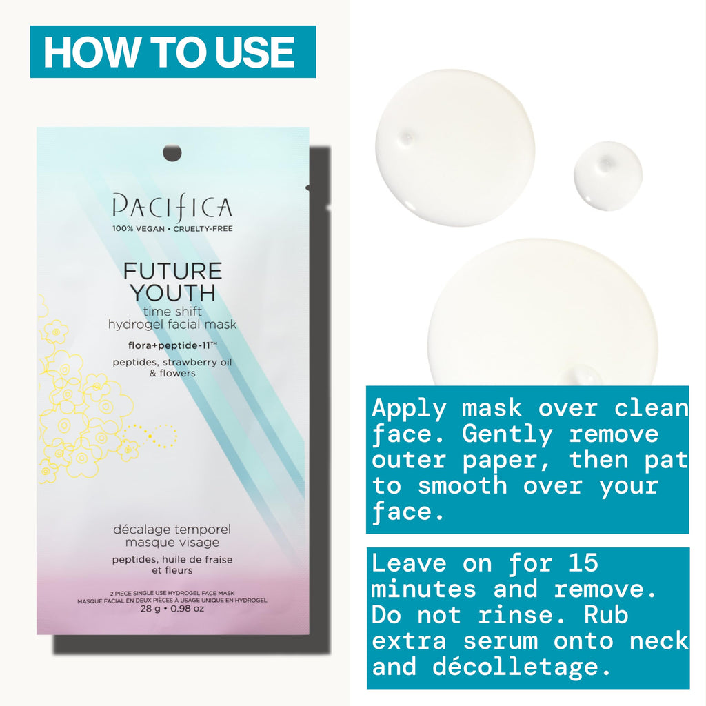 Pacifica Future Youth Time Shift Hydrogel Mask - 12-Pack | Multi-Peptide Hydration & Firming