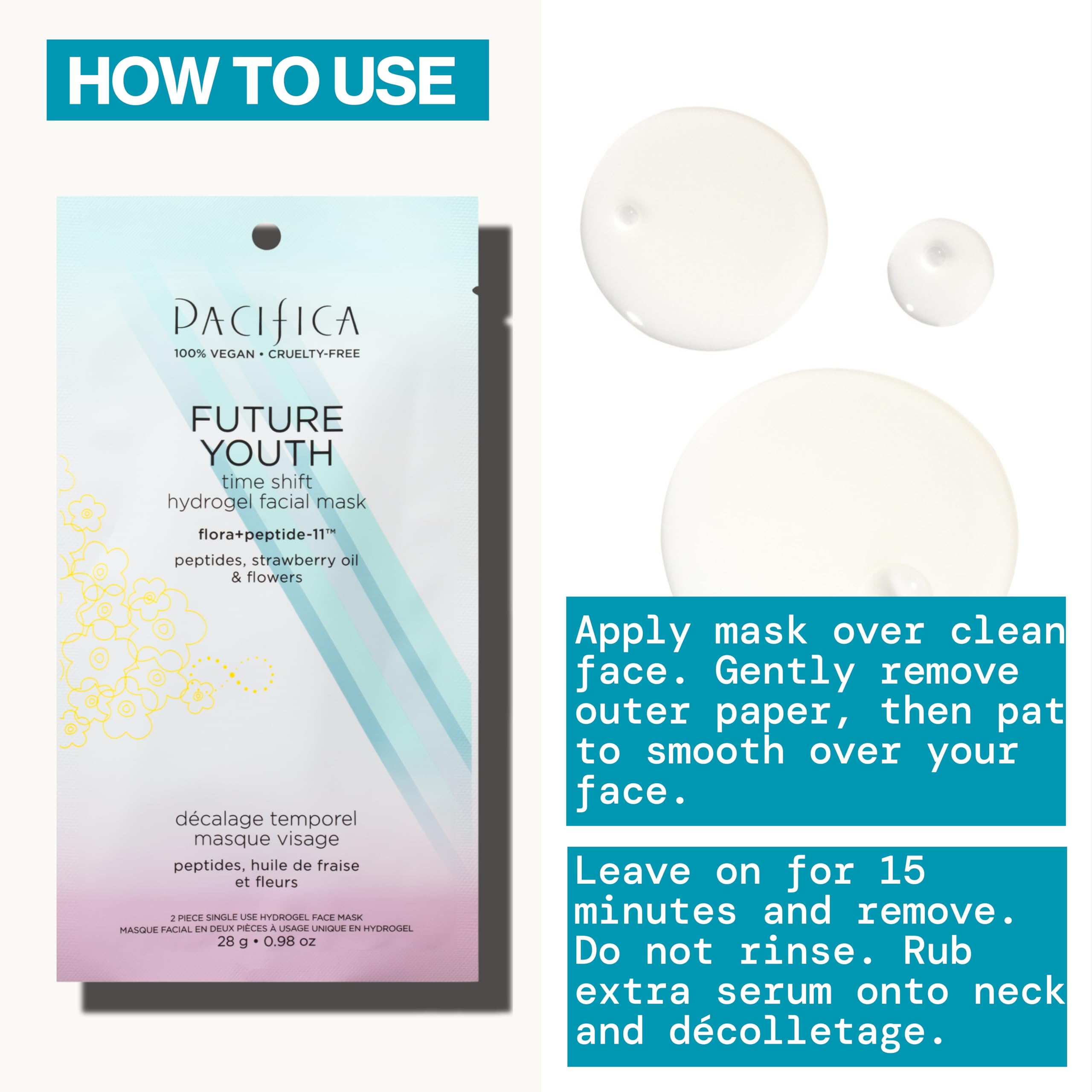 Pacifica Future Youth Time Shift Hydrogel Mask - 12-Pack | Multi-Peptide Hydration & Firming