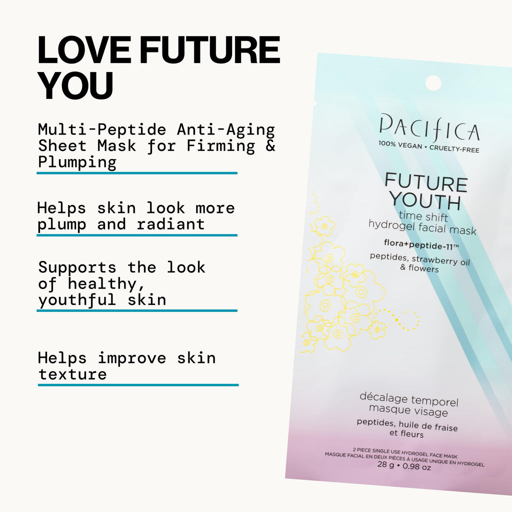Pacifica Future Youth Time Shift Hydrogel Mask - 12-Pack | Multi-Peptide Hydration & Firming