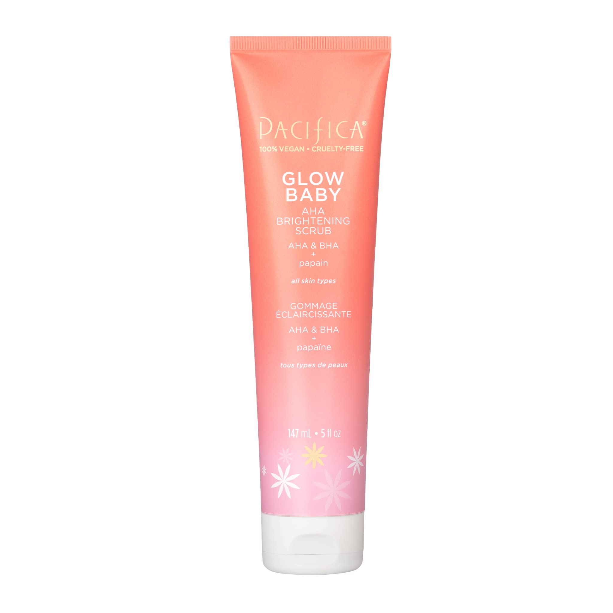 Pacifica Glow Baby Super Lit Enzyme Scrub – Unclogs Pores & Dissolves Impurities | All Skin Types, Vegan & Cruelty-Free, 4 fl oz
