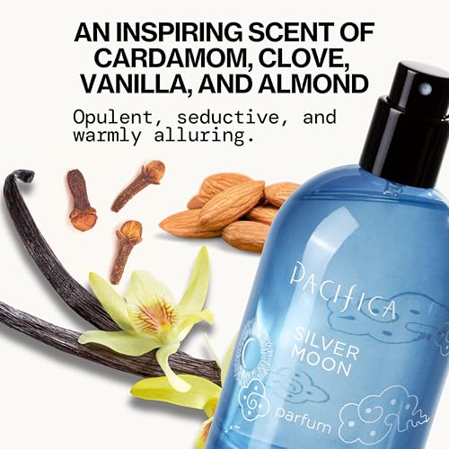 Pacifica Silver Moon Vanilla Almond Spice Perfume – Vegan, Cruelty-Free Eau de Parfum, 2 fl oz