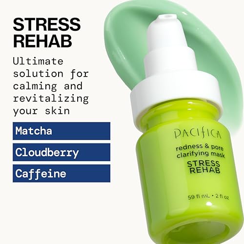 Pacifica Stress Rehab Redness & Pore Clarifying Mask – Niacinamide, Caffeine, Matcha | Vegan & Cruelty-Free