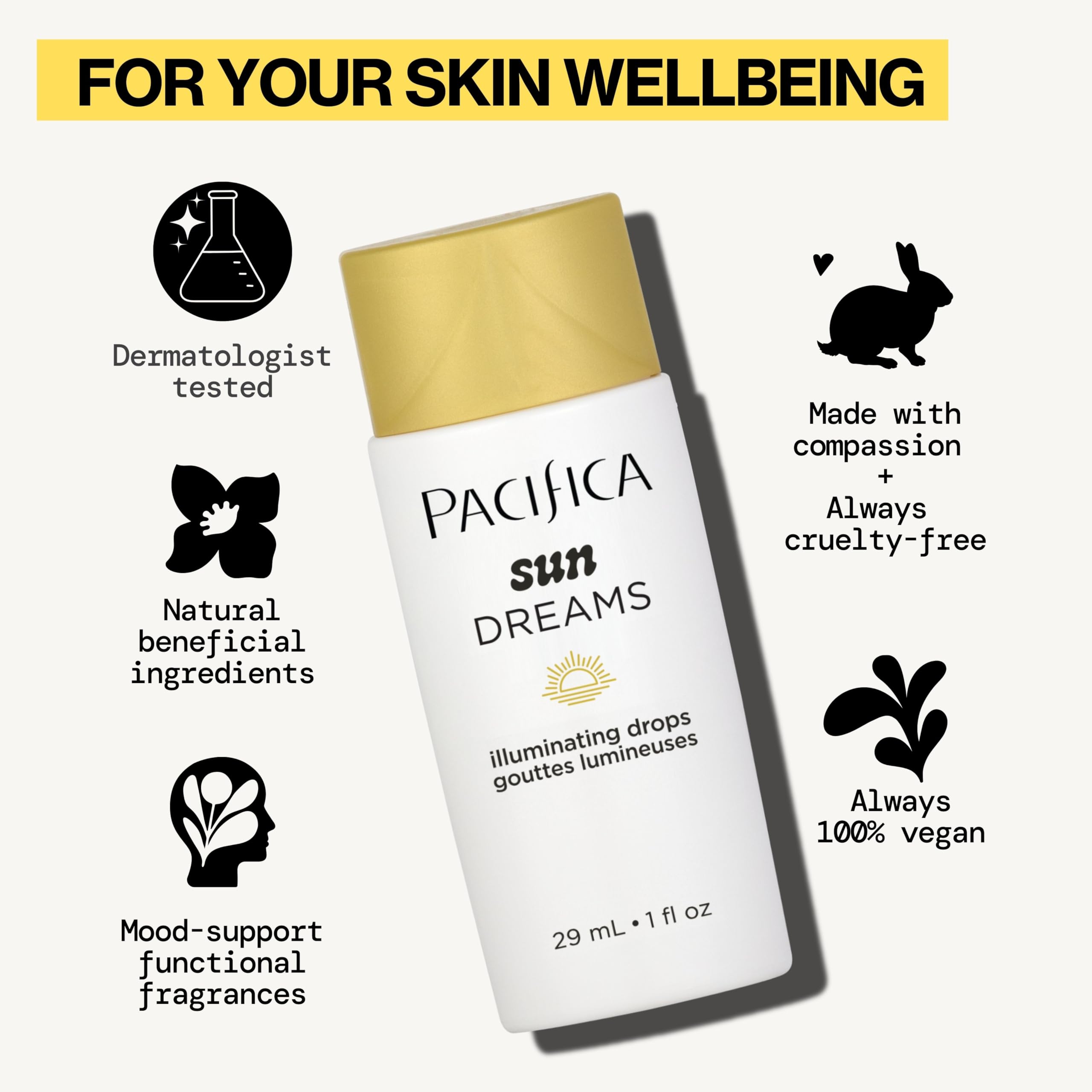 Pacifica Sunset Glow Drops – Face Bronzer & Vitamin C Skin Tint | Buildable, Hydrating, Vegan