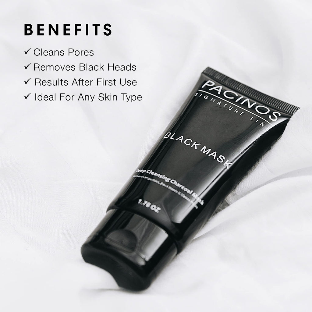 Pacinos Blackhead Remover Charcoal Peel-Off Mask – Deep Cleansing, 1.76 oz
