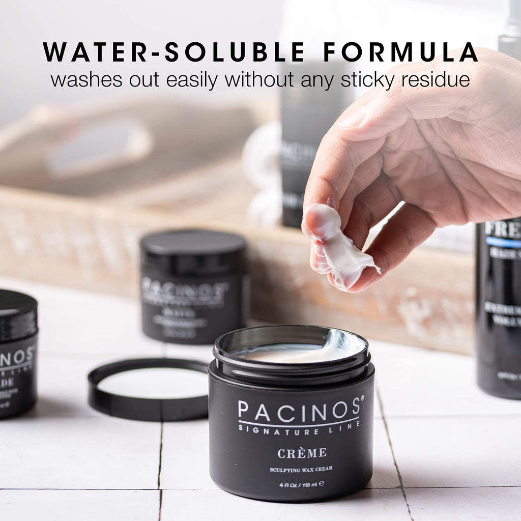 Pacinos Creme Hair Sculpting Wax Cream – Water-Soluble Medium Hold & Natural Shine