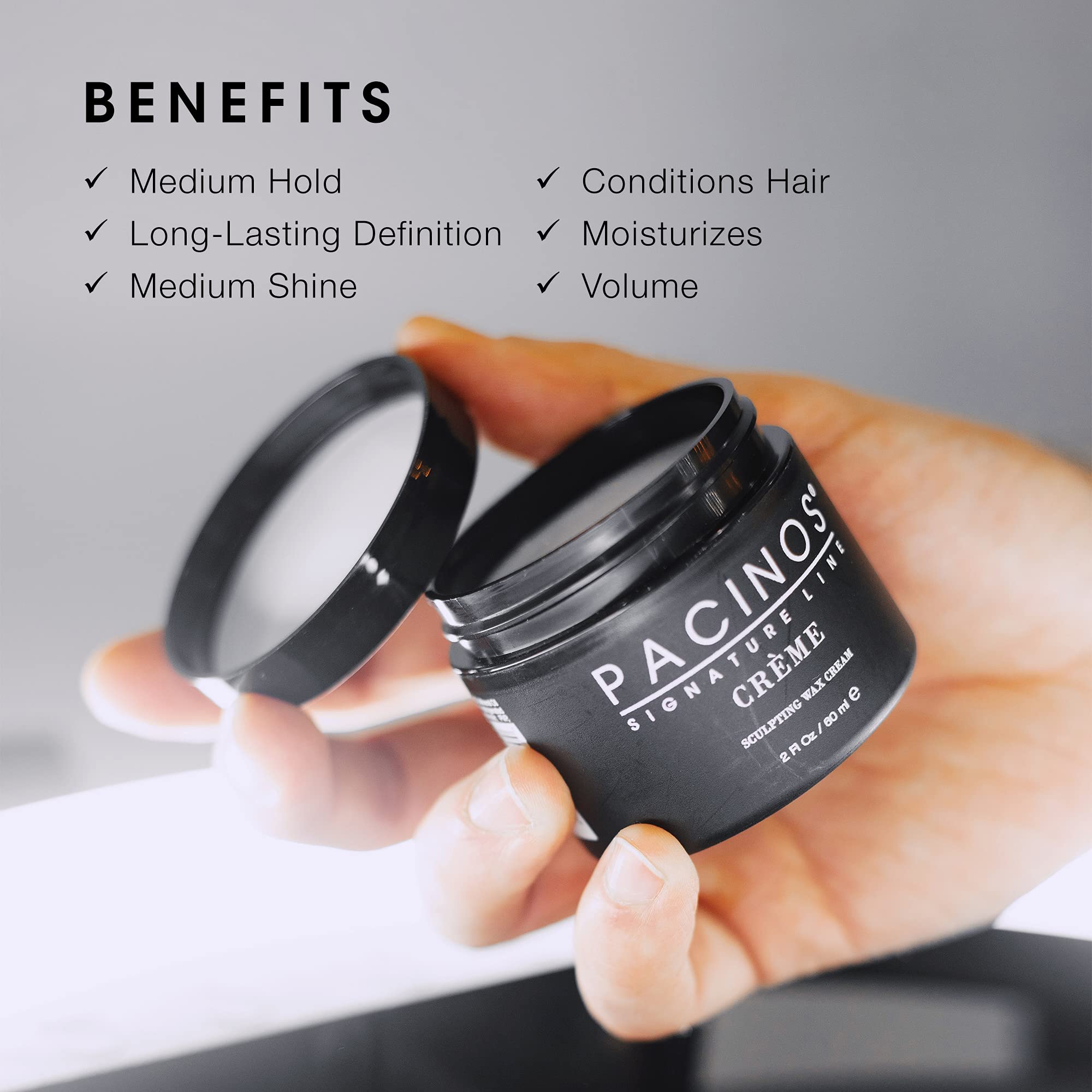 Pacinos Creme Hair Sculpting Wax Cream – Water-Soluble Medium Hold & Natural Shine