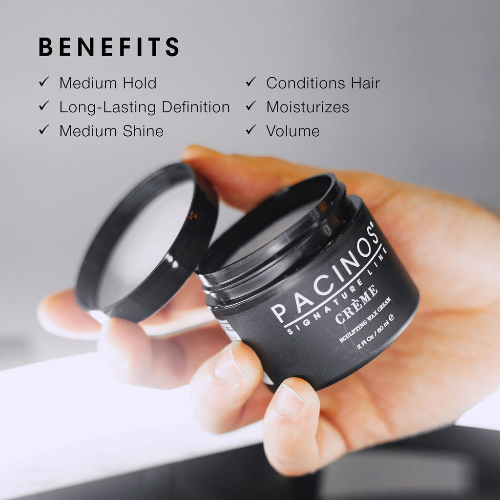 Pacinos Creme Hair Sculpting Wax Cream – Water-Soluble, Medium Shine Hold