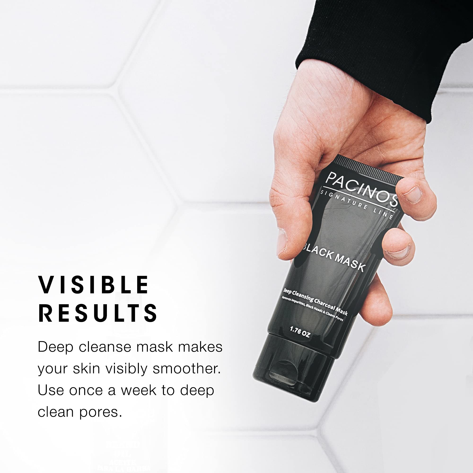 Pacinos Blackhead Remover Charcoal Peel-Off Mask – Deep Cleansing, 1.76 oz