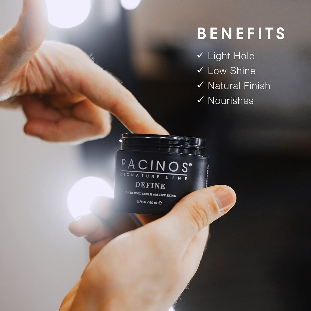 Pacinos Define Signature Light Hold Hair Cream - Water-Soluble Styling Cream (2 oz)