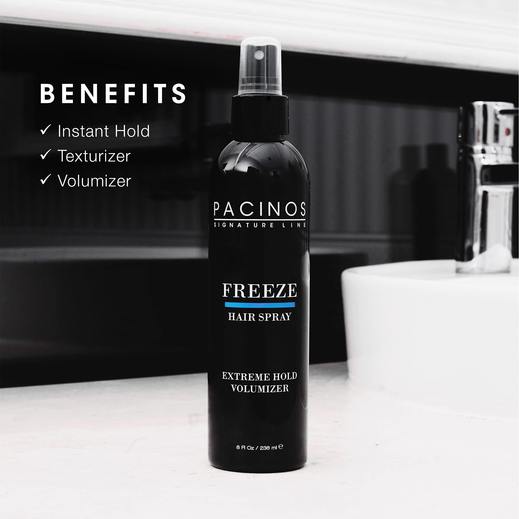 Pacinos Freeze Hair Spray - Extra Hold Texture Spray for All Hair Types | Maximum Volume