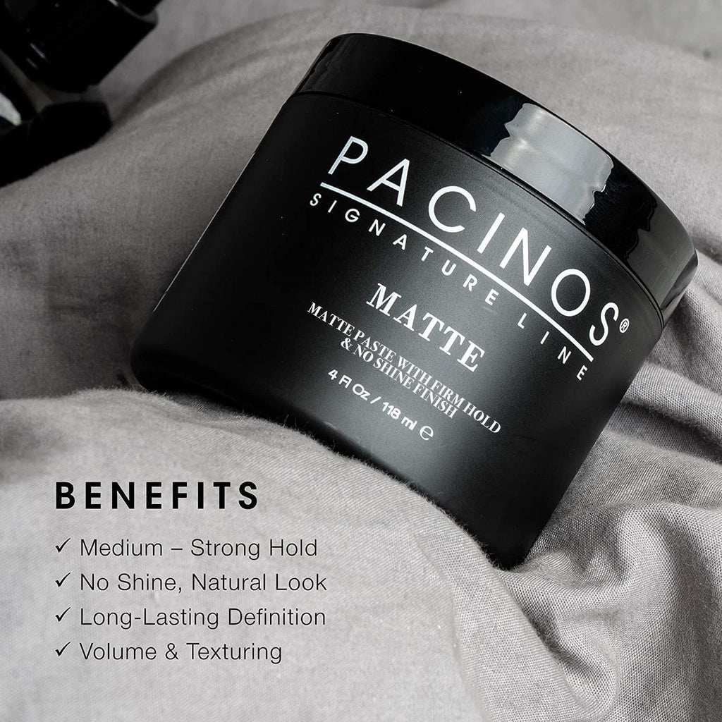 Pacinos Matte Hair Paste – Firm Hold, No Shine, Sculpting & Texture, 4 fl oz