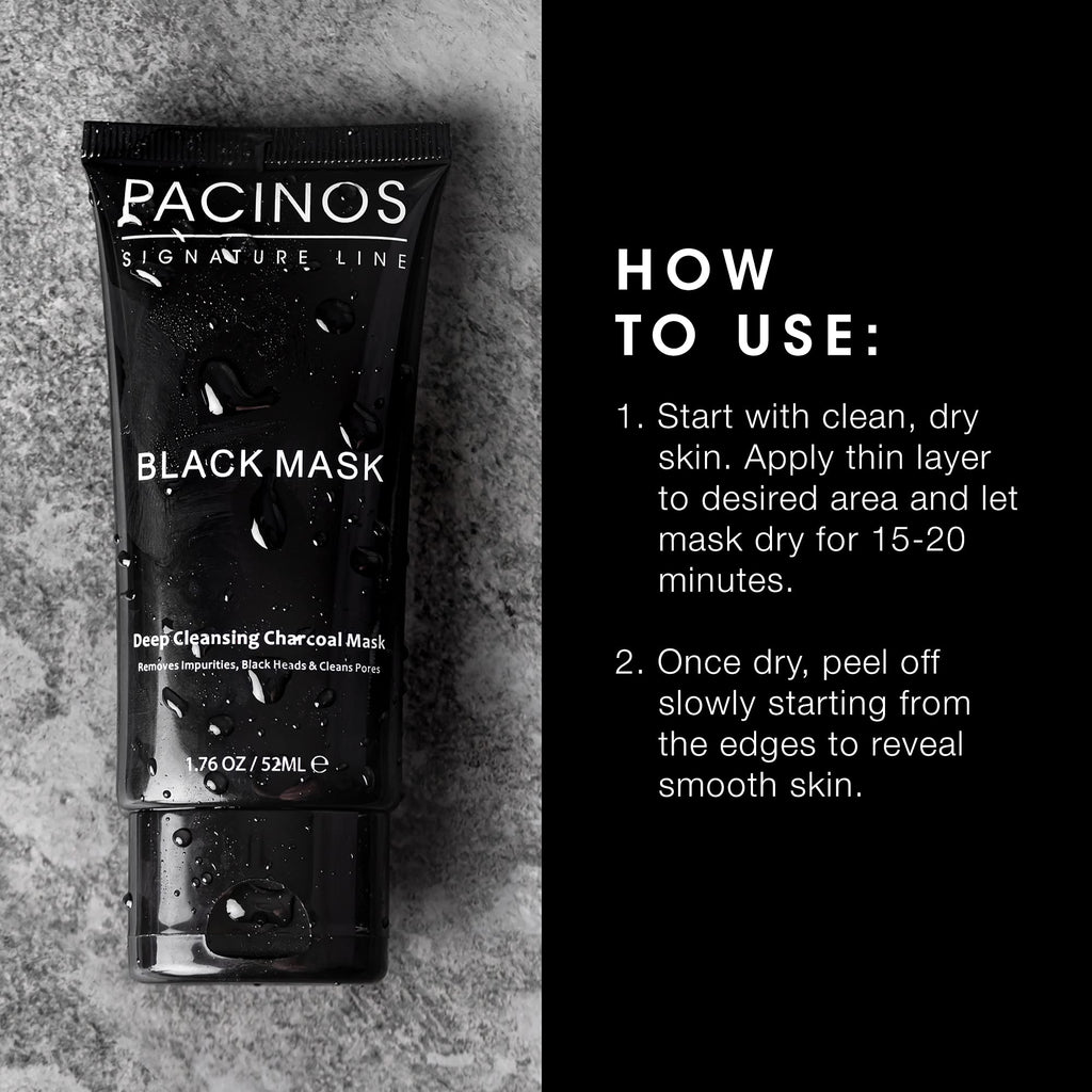Pacinos Blackhead Remover Charcoal Peel-Off Mask – Deep Cleansing, 1.76 oz