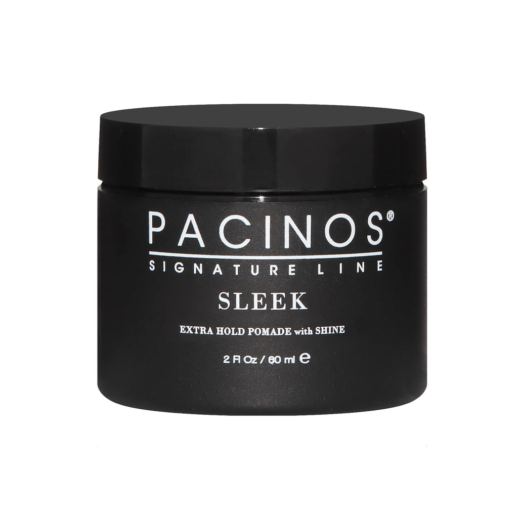 Pacinos Sleek Extra Hold Pomade with Shine | Long-Lasting Definition for All Hair Types | 2 oz