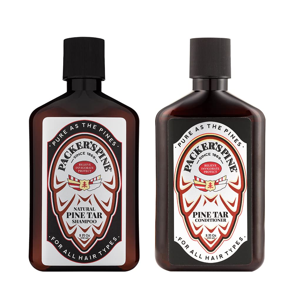 Packer's Pine Tar Hair Care Bundle – Men's Shampoo & Conditioner | Natural Pine Tar & Oils