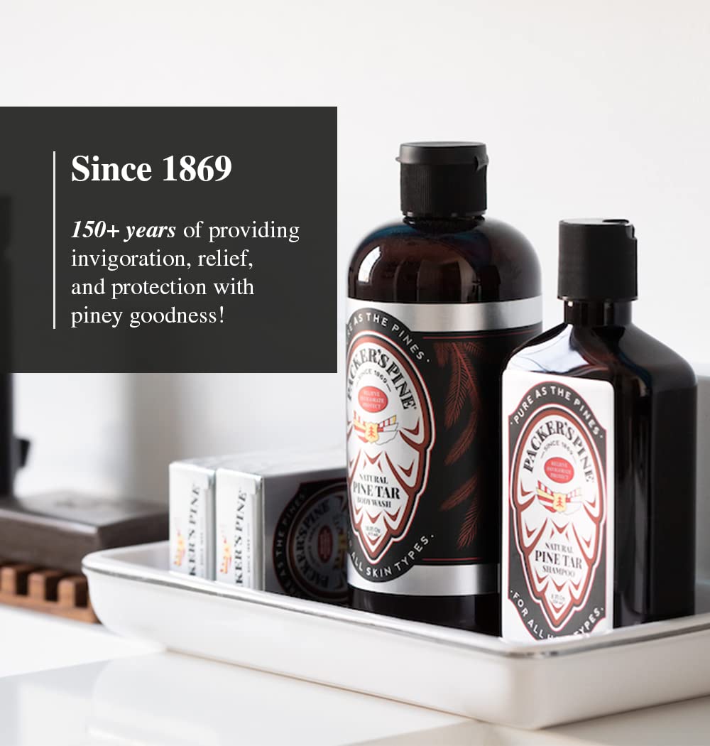 Packer's Pine Tar Hair Care Bundle – Men's Shampoo & Conditioner | Natural Pine Tar & Oils