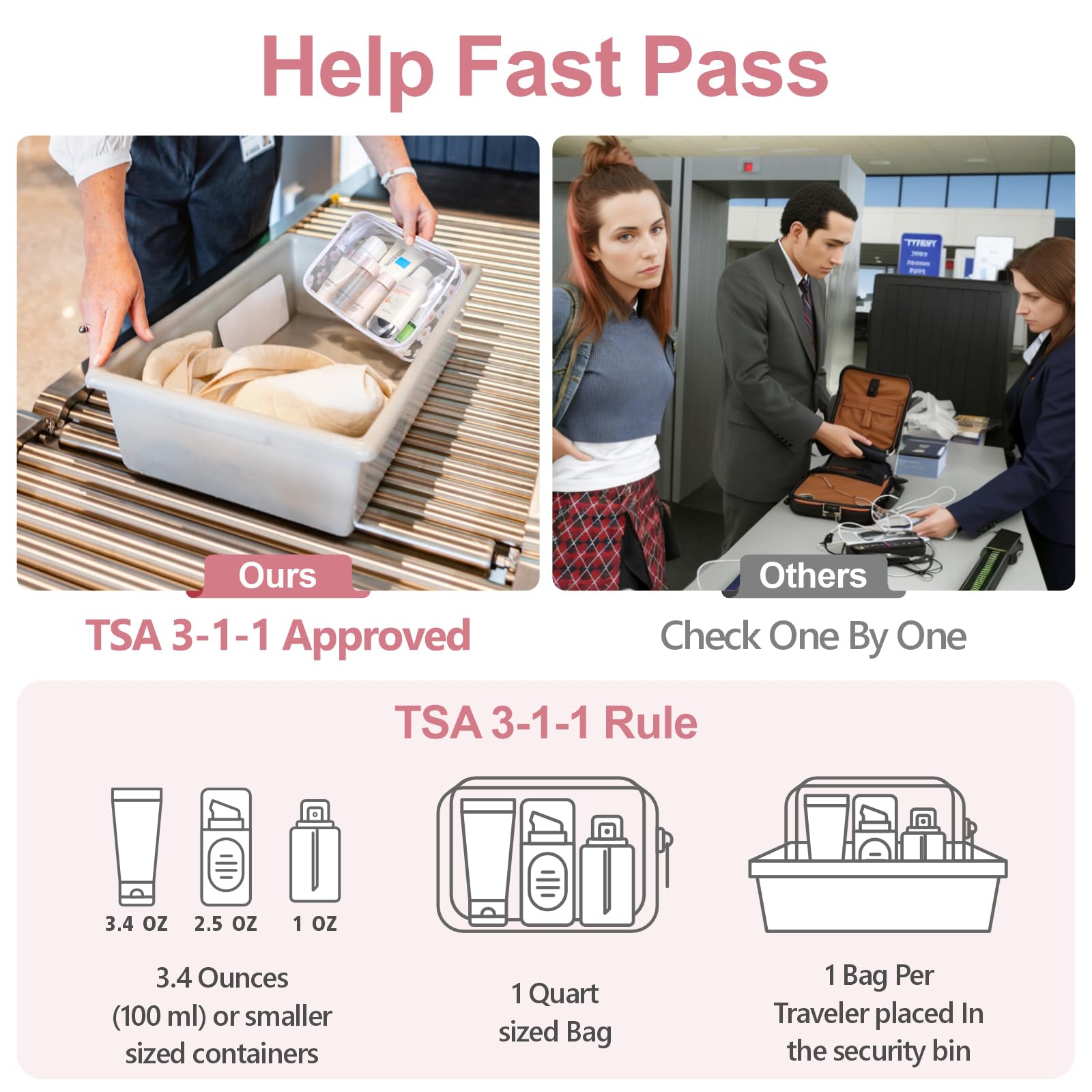 PACKISM 2-Pack Clear Toiletry Bags – Medium TSA Carry-On & Large Luggage