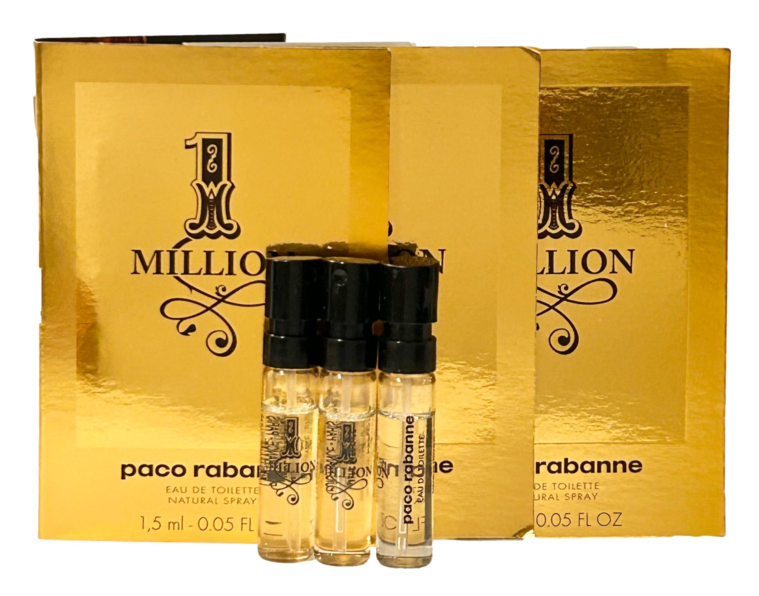Paco Rabanne 1 Million EDT Travel Vial Set – 3 x 1.5 ml Mini Sprays