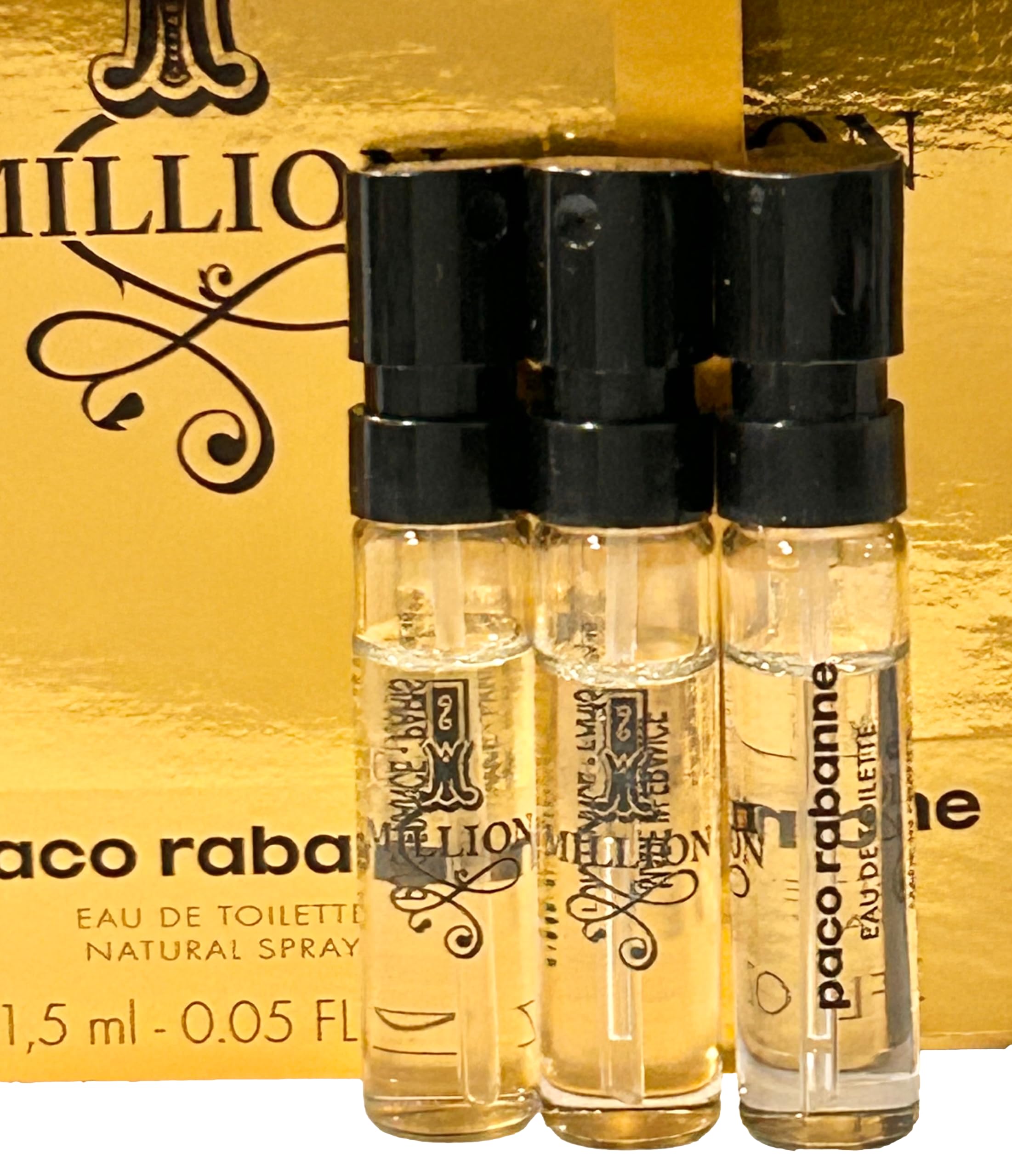 Paco Rabanne 1 Million EDT Travel Vial Set – 3 x 1.5 ml Mini Sprays