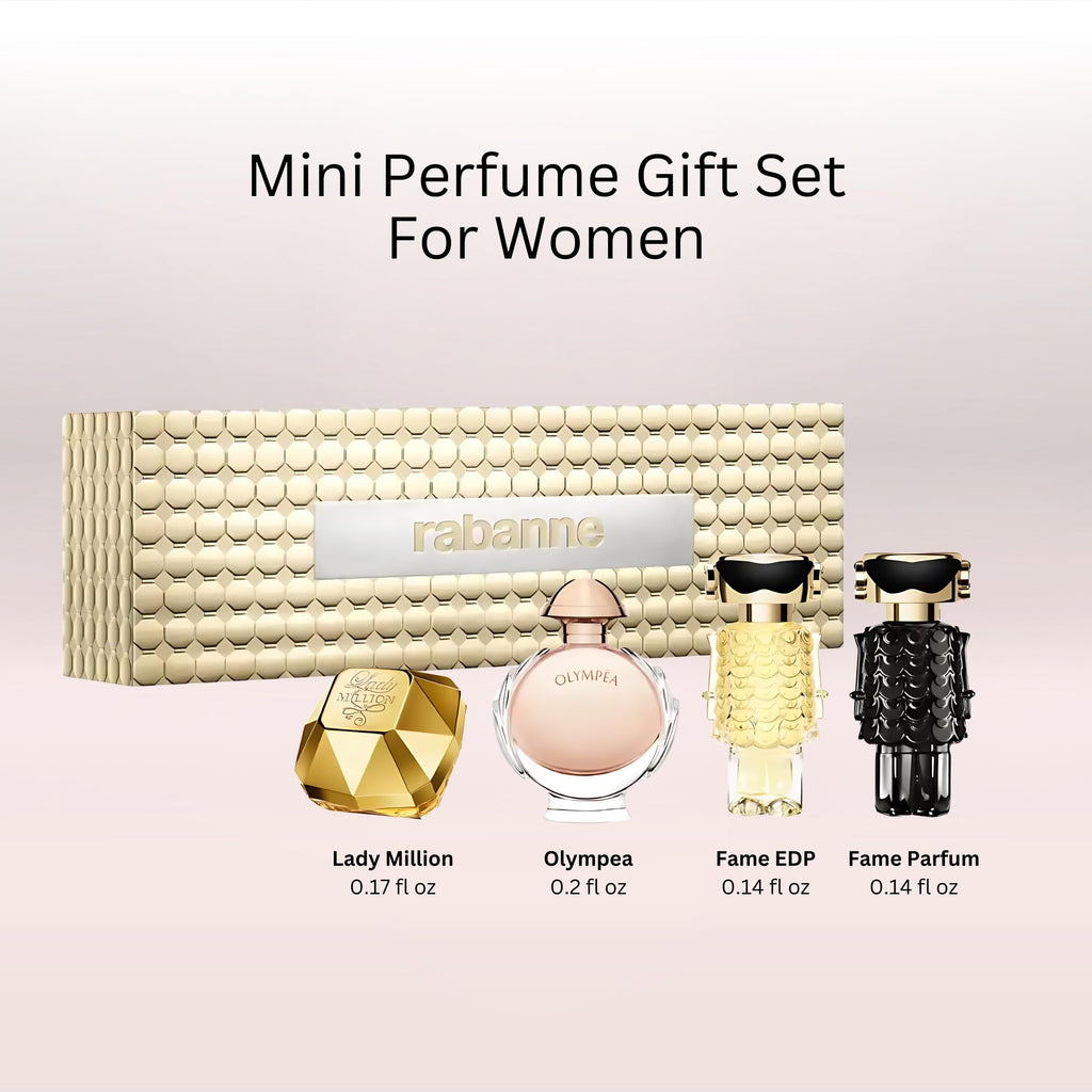 Paco Rabanne Feminine Miniature 4-Pc EDP Gift Set for Women – Lady Million, Olympea, Fame, Fame Parfum