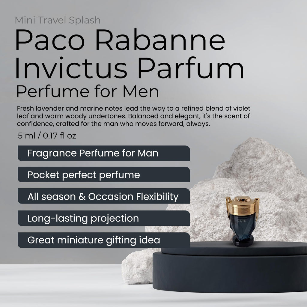 Paco Rabanne Invictus Parfum Mini for Men – 0.17 oz