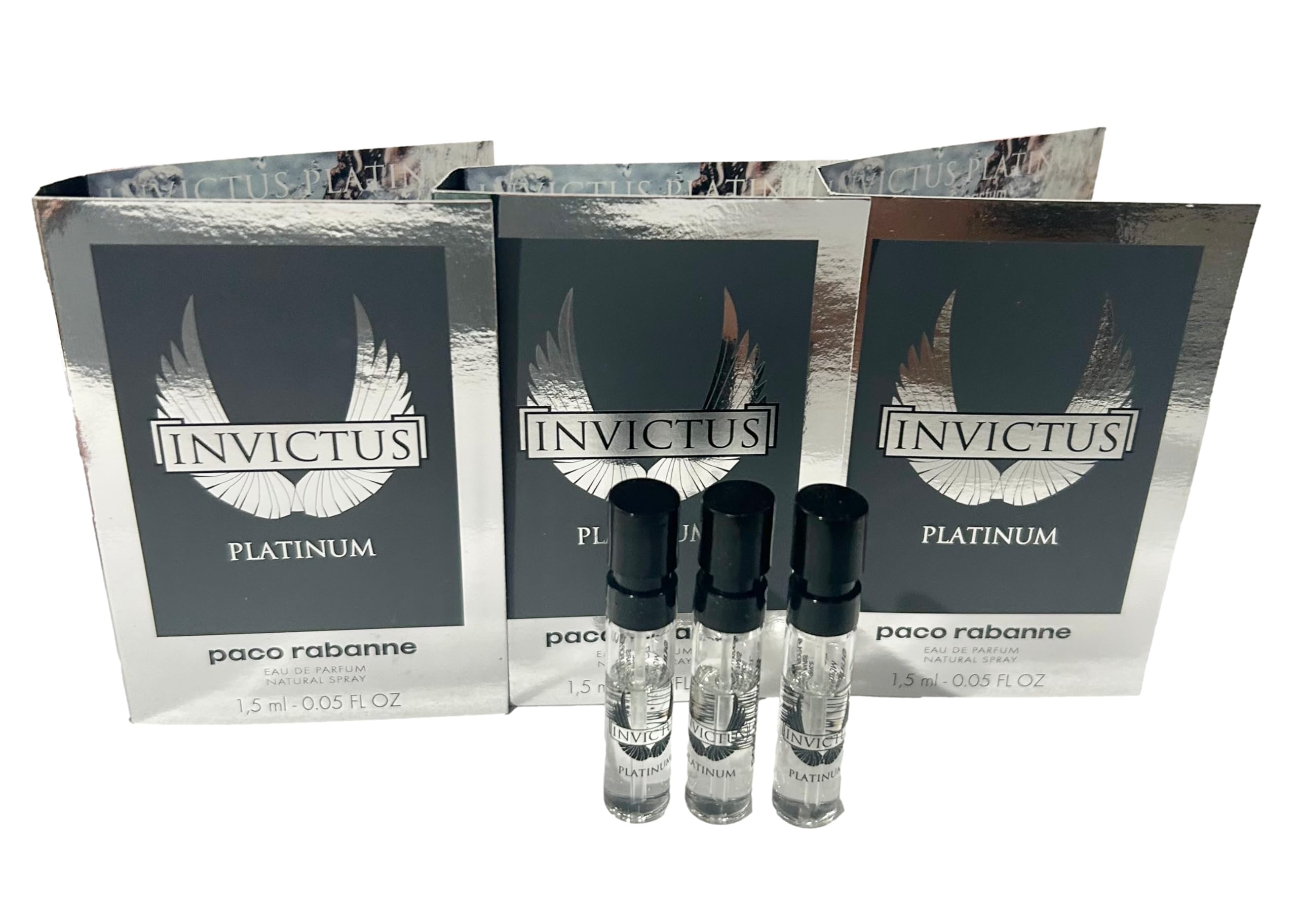 Paco Rabanne Invictus Platinum EDP Men – 3x 1.5ml Mini Vials Set