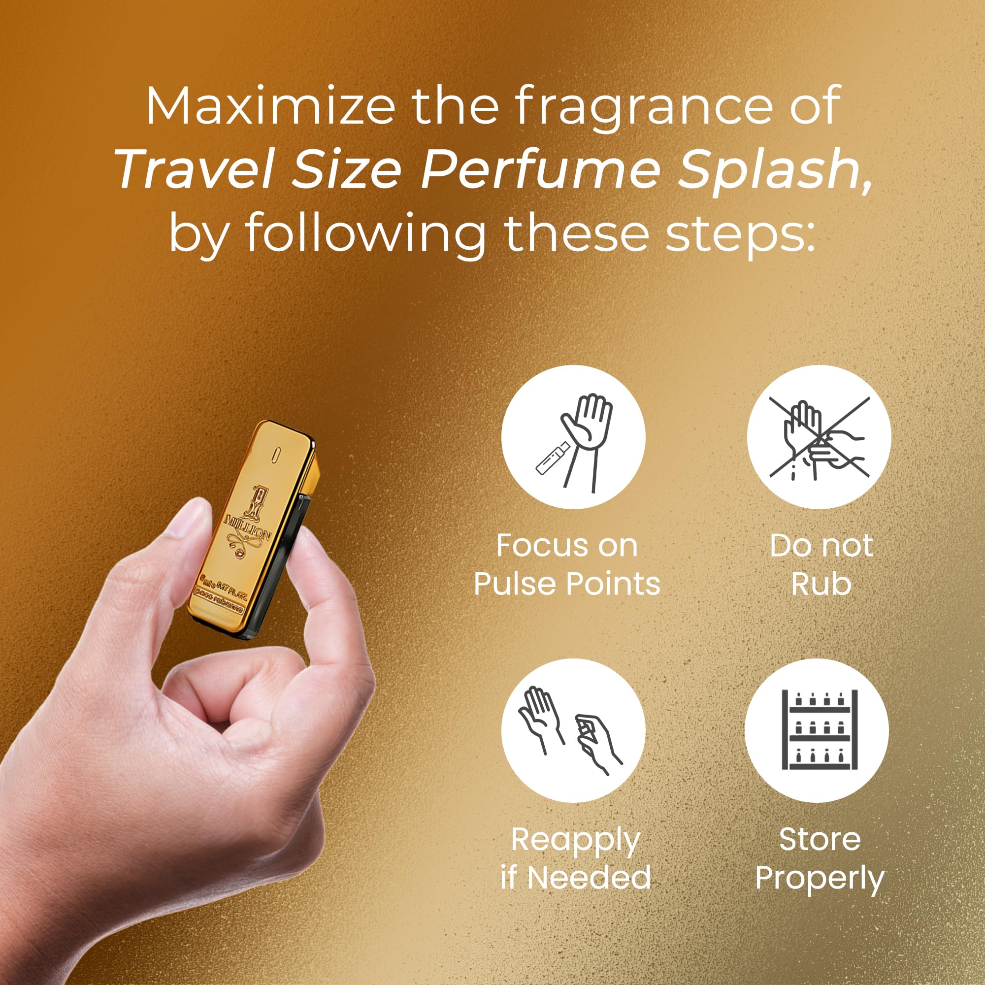 Paco Rabanne 1 Million Mini EDT Splash – 0.17 Fl Oz Travel-Size for Men