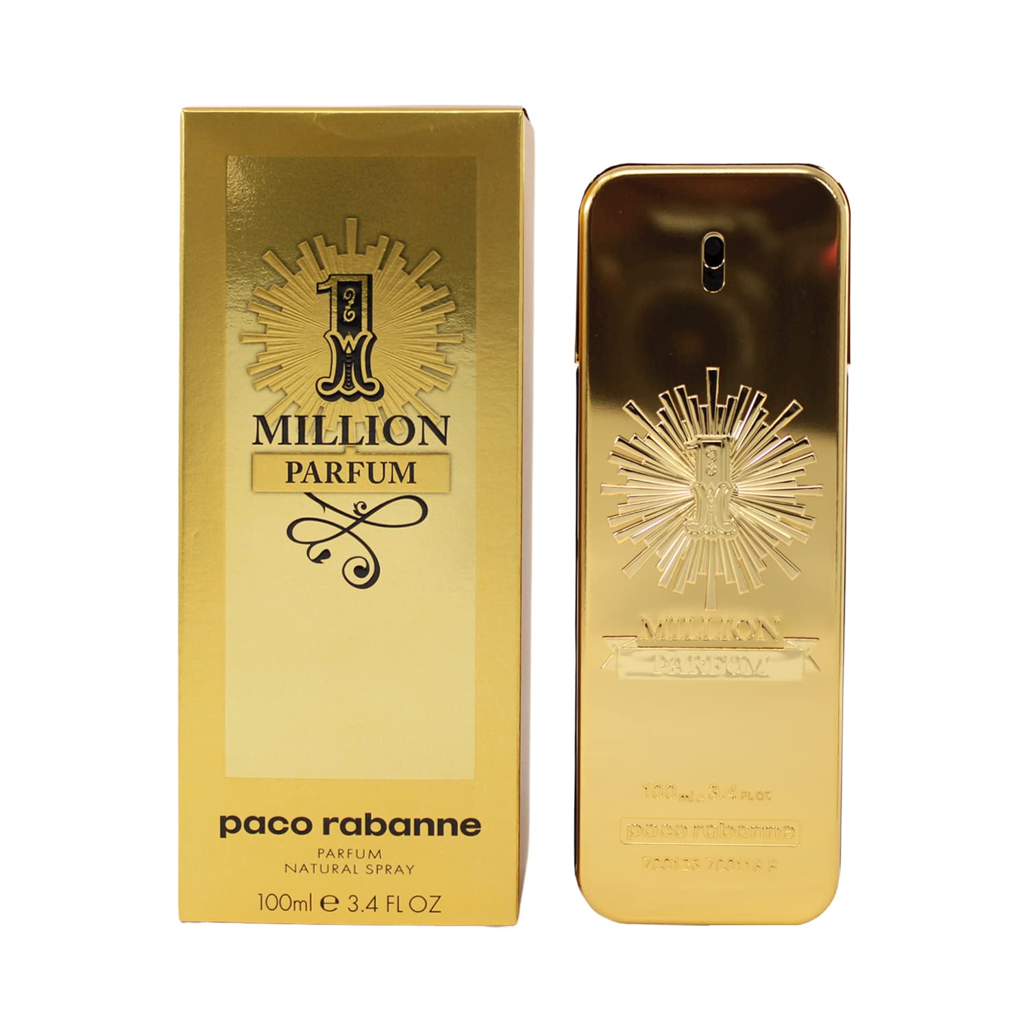 Paco Rabanne One Million Parfum Natural Spray for Men – 3.4 oz