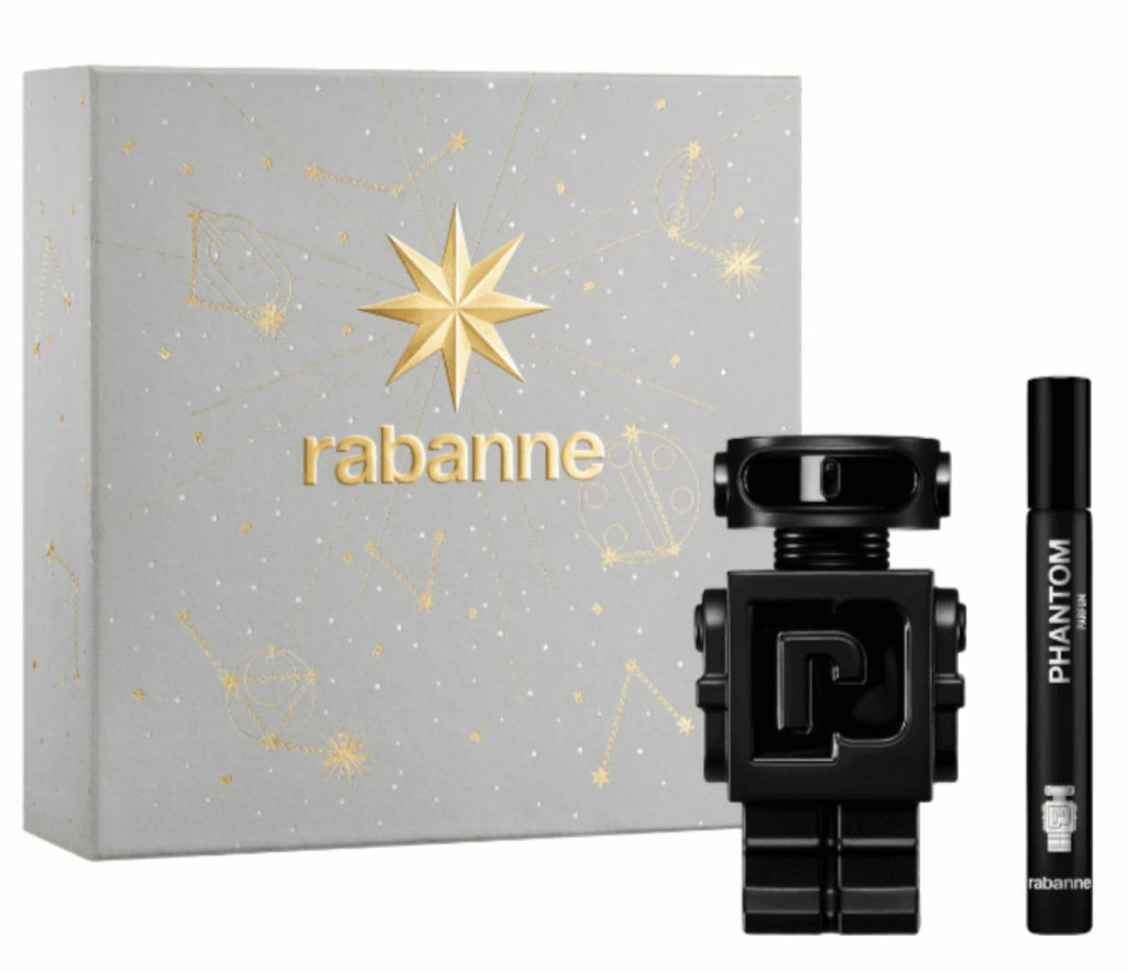 Paco Rabanne Phantom Gift Set for Men – 3.4 oz Parfum + 0.33 oz Travel Spray