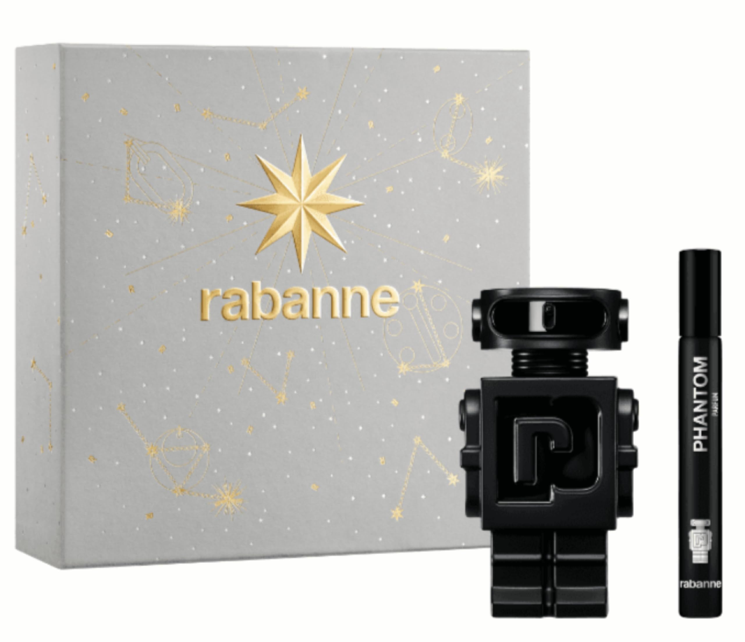 Paco Rabanne Phantom Gift Set for Men – 3.4 oz Parfum + 0.33 oz Travel Spray