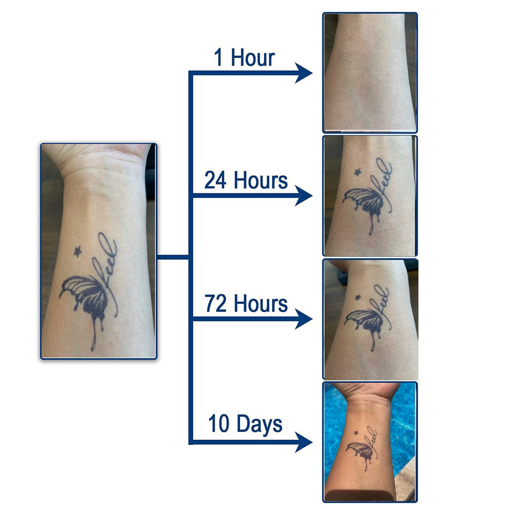 PADOUN Mermaid Whale Angel Wings Temporary Tattoos — 12 Sheets, Waterproof & Long-Lasting (Up to 2 Weeks)