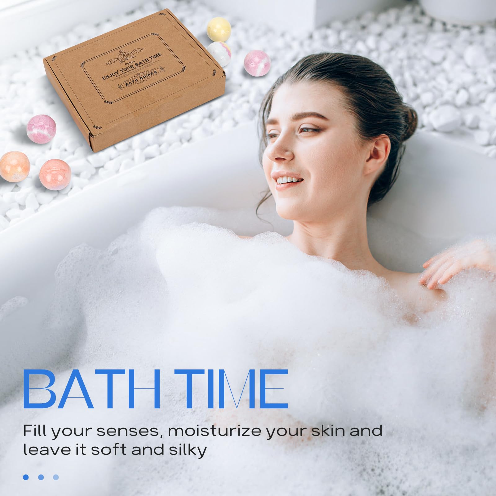 Pahxu Bath Bombs 20-PCS Set | Organic Handmade Skin-Moisturizing Bubble Bombs