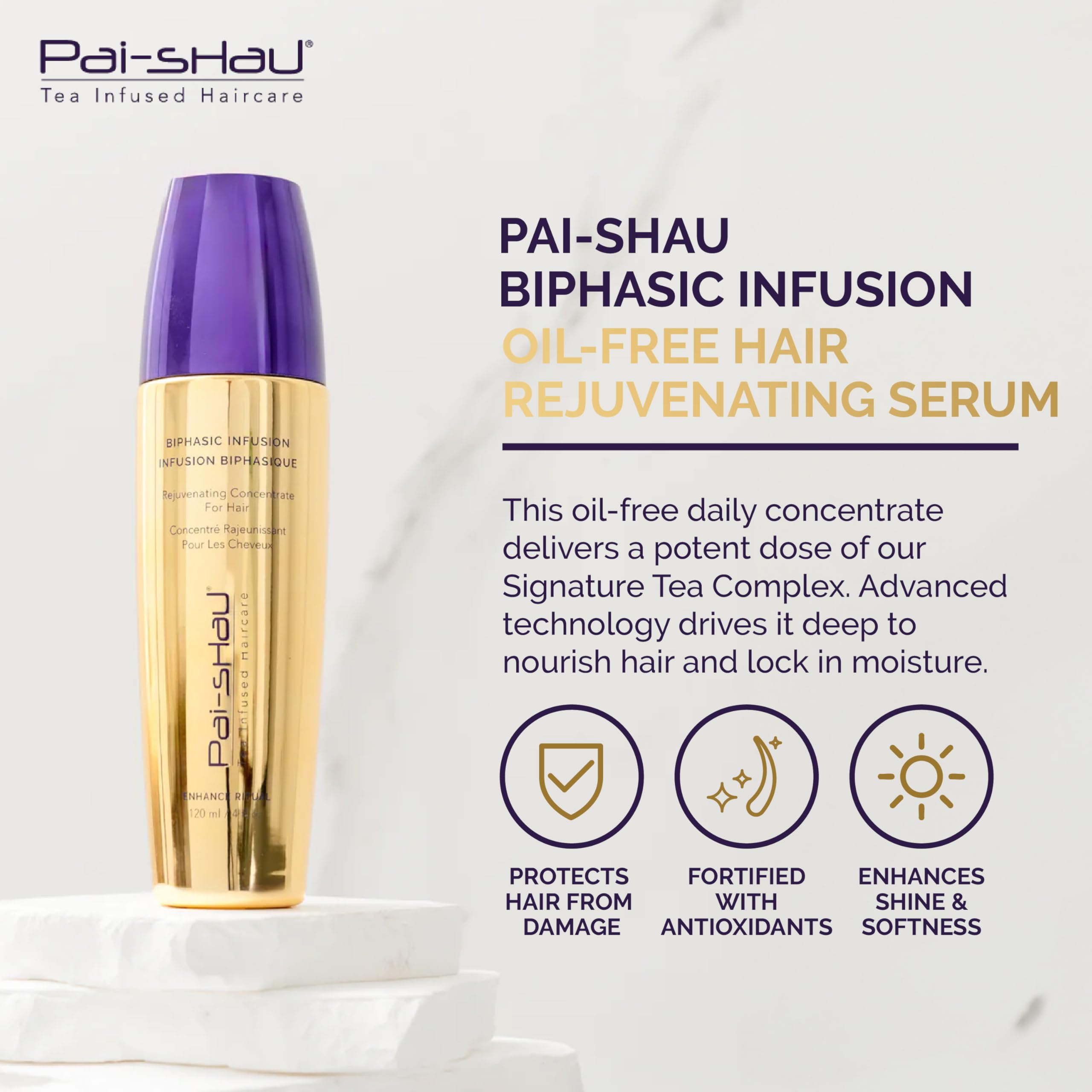 Pai-Shau Biphasic Infusion – Oil-Free Hair Rejuvenating Serum (4 FL Oz) | Shine, Heat & Environmental Protection