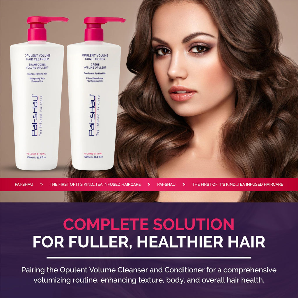 Pai-Shau Opulent Volume Cleanser & Conditioner Duo – 1L Each | Volumizing for Fine Hair