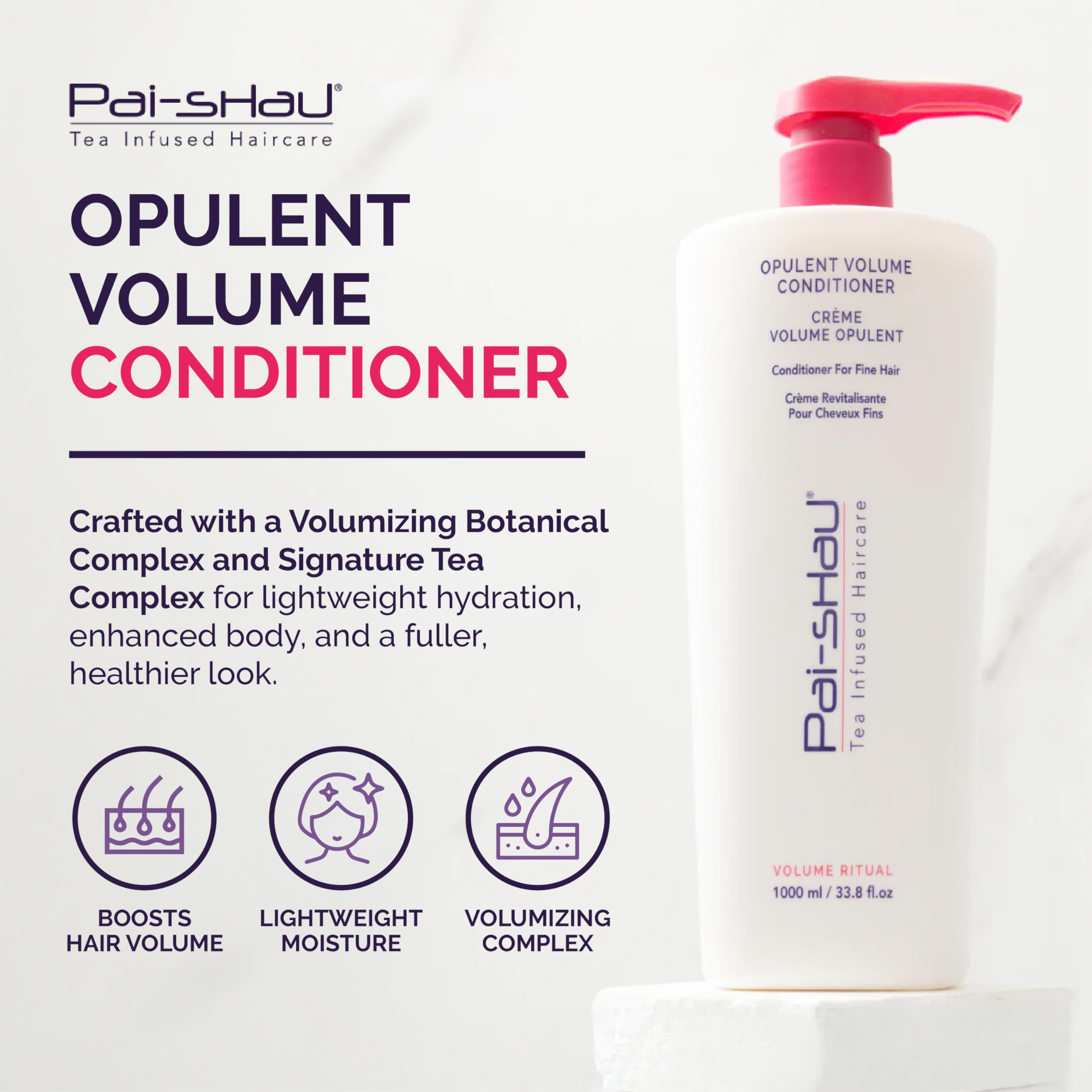 Pai-Shau Opulent Volume Conditioner – Weightless Body for Fine Hair | 33.8 oz
