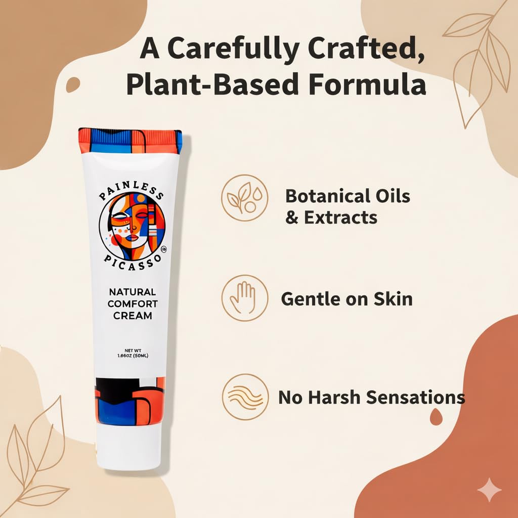 Painless Picasso Plant-Based Skin Prep Cream – Cosmetic Skin Prep & Skin Conditioning, 1.69 oz