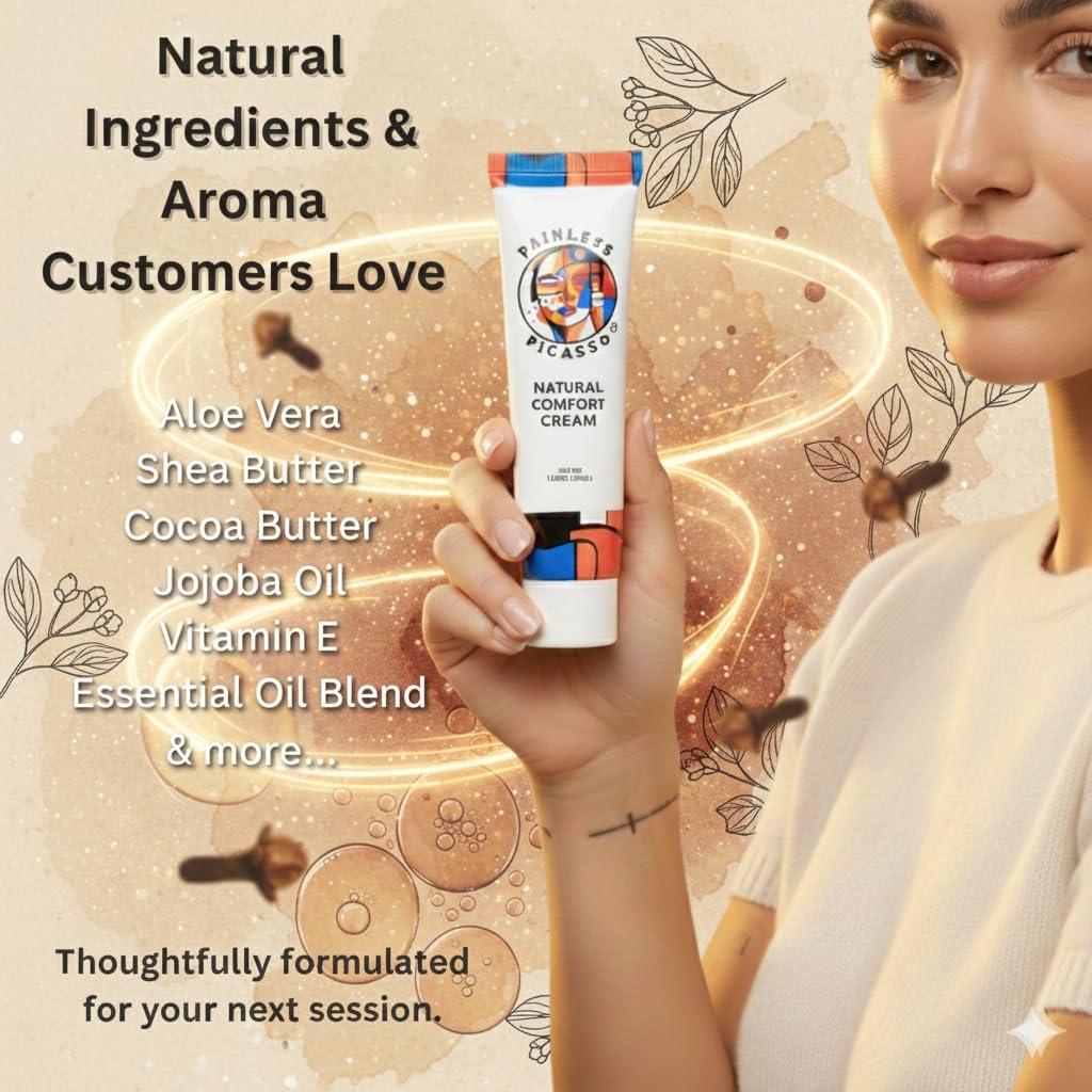 Painless Picasso Plant-Based Skin Prep Cream – Cosmetic Skin Prep & Skin Conditioning, 1.69 oz