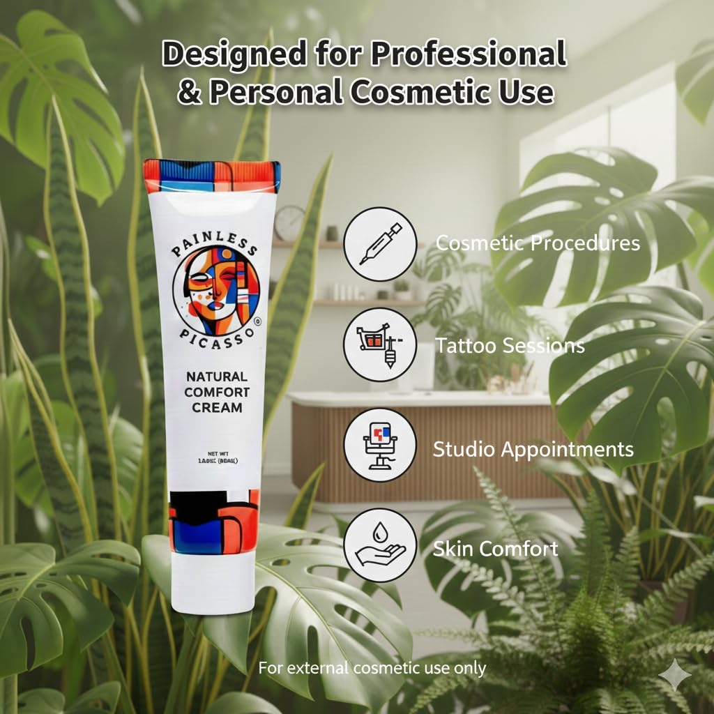 Painless Picasso Plant-Based Skin Prep Cream – Cosmetic Skin Prep & Skin Conditioning, 1.69 oz