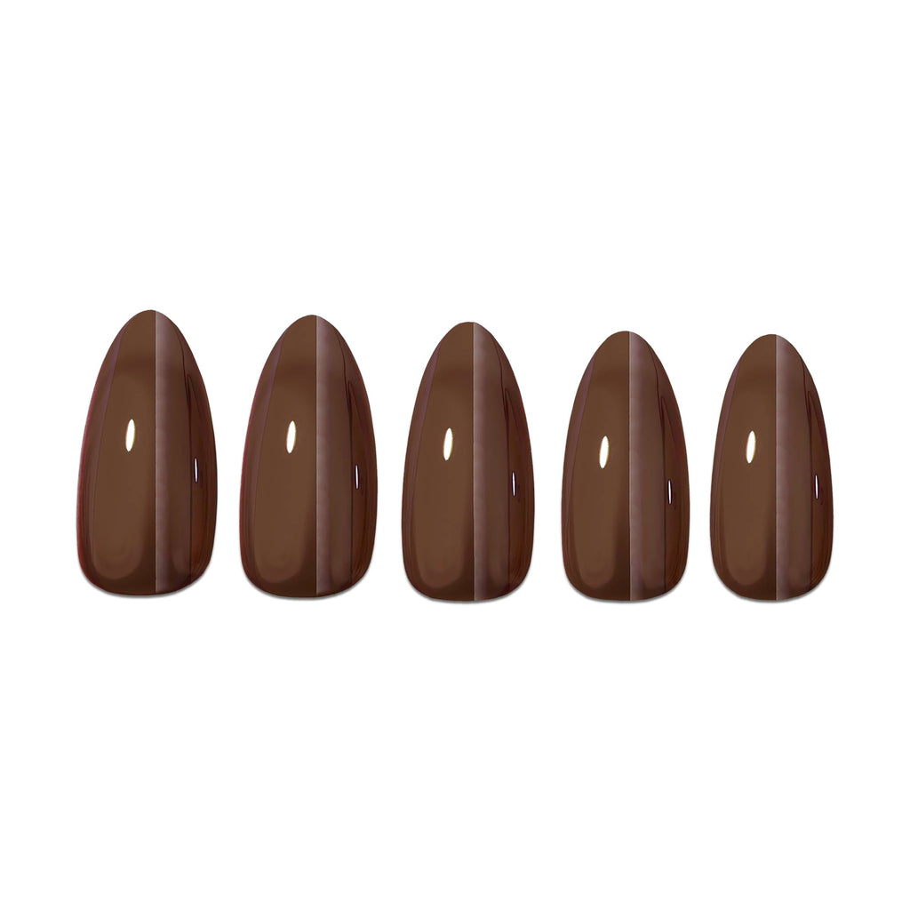 PaintLab Press-On Nails Kit – Chocolate Glaze Fall Manicure, 30-Piece Set
