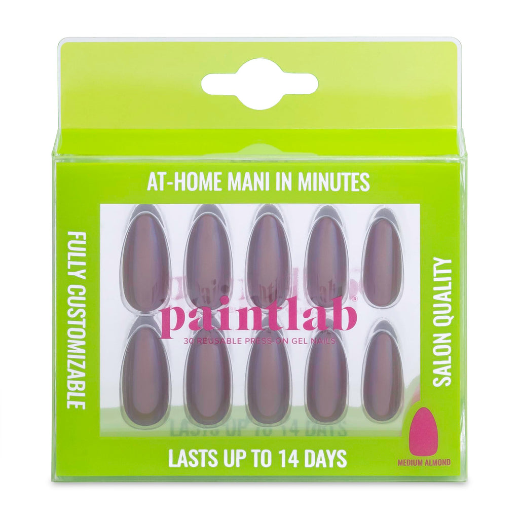 PaintLab Press-On Nails Kit – Chocolate Glaze Fall Manicure, 30-Piece Set