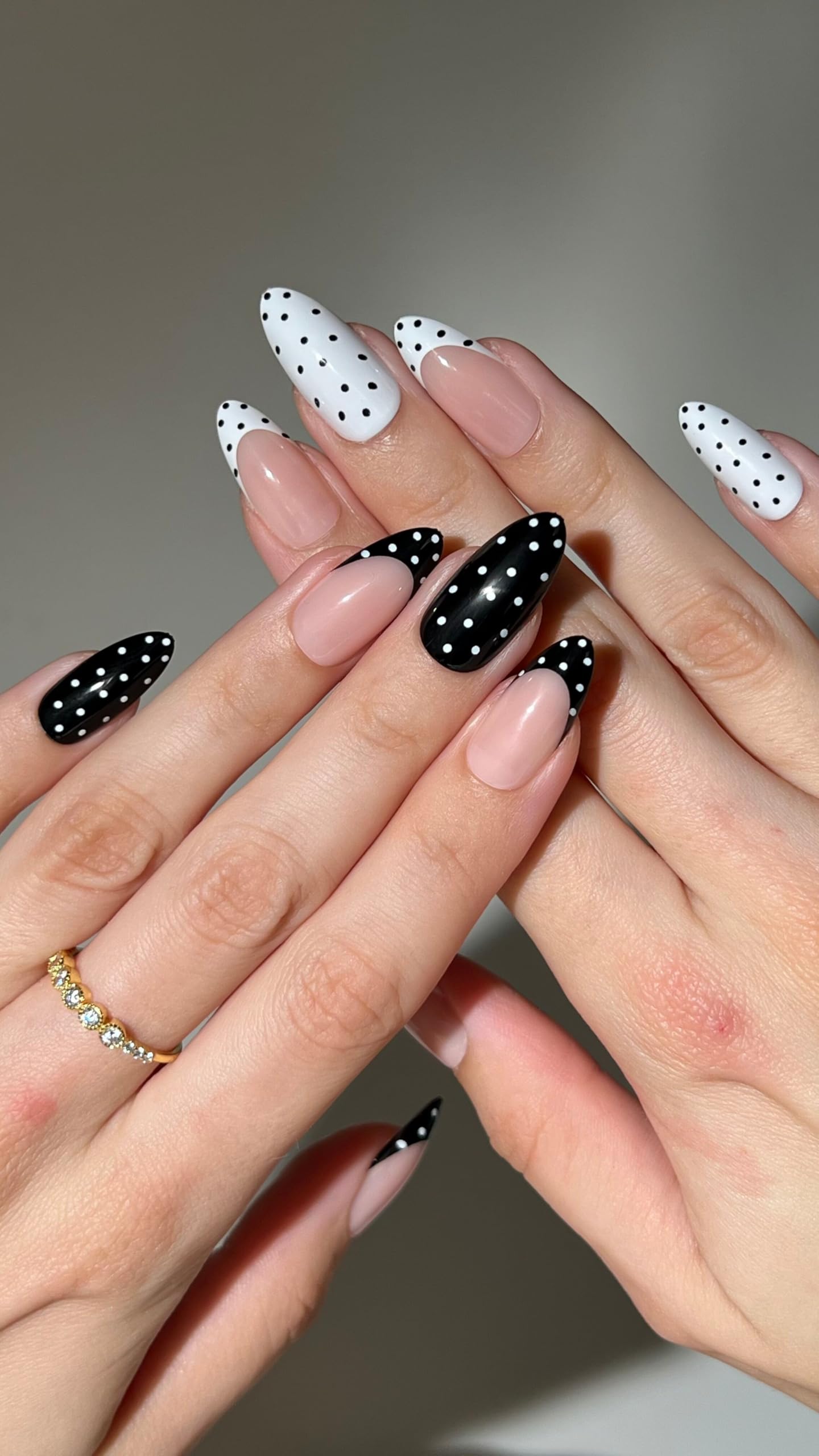 PaintLab Press-On Nails Kit – Polka Dot Couture, 30-Piece Fall Manicure