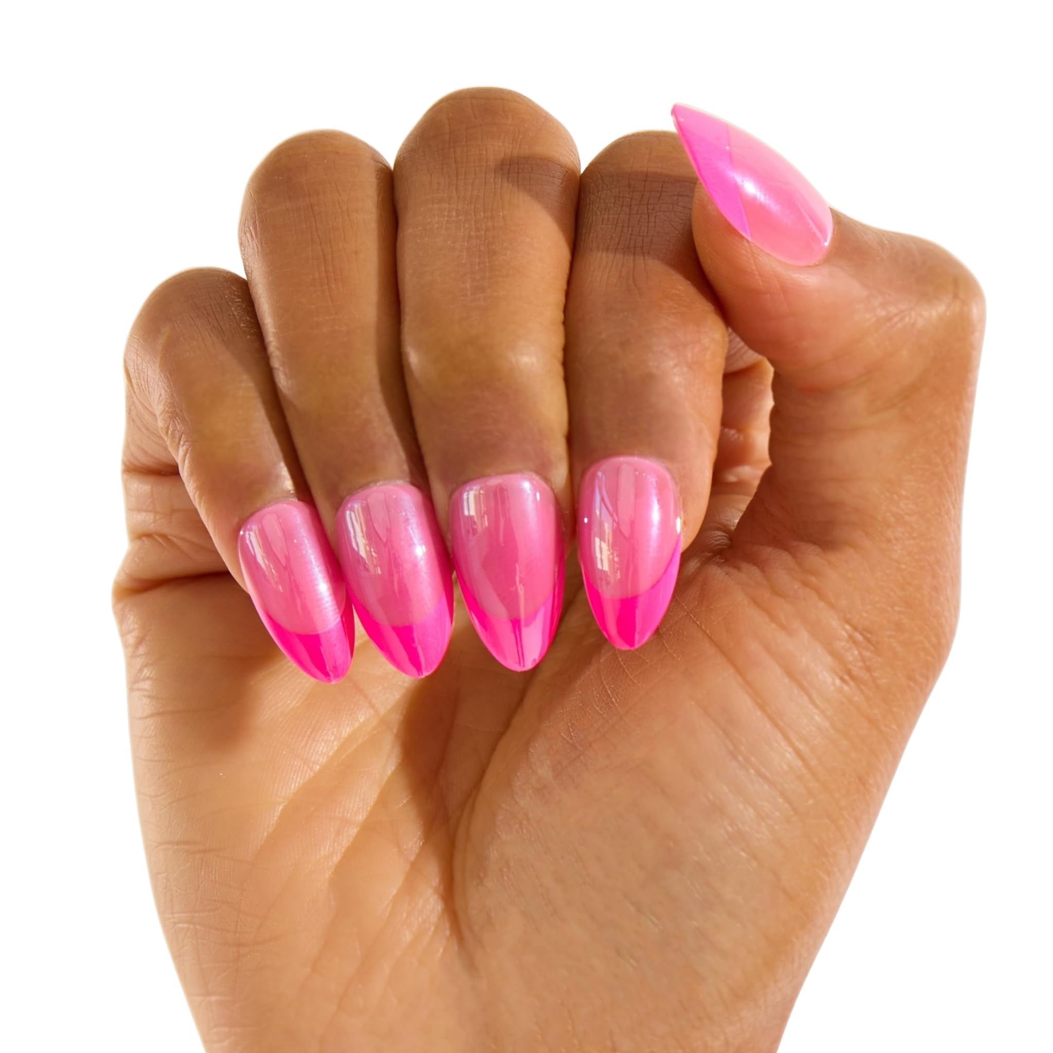 PaintLab Press-On Nails Kit Pink Flamingo – 30-Piece with Glue, File & Tools