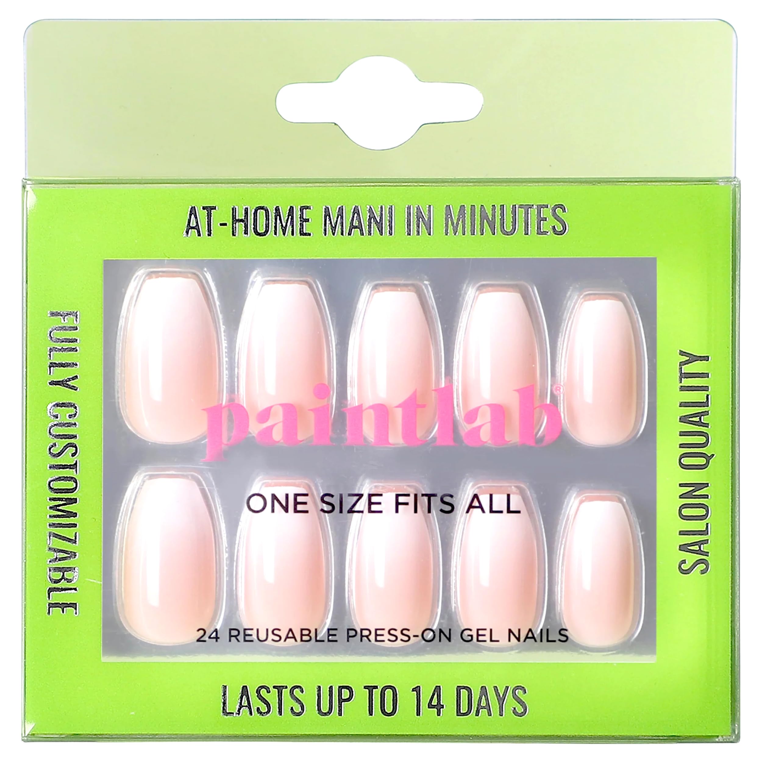 PaintLab Press-On Nails Kit - Gradient French (30-Piece) Long-Lasting Manicure