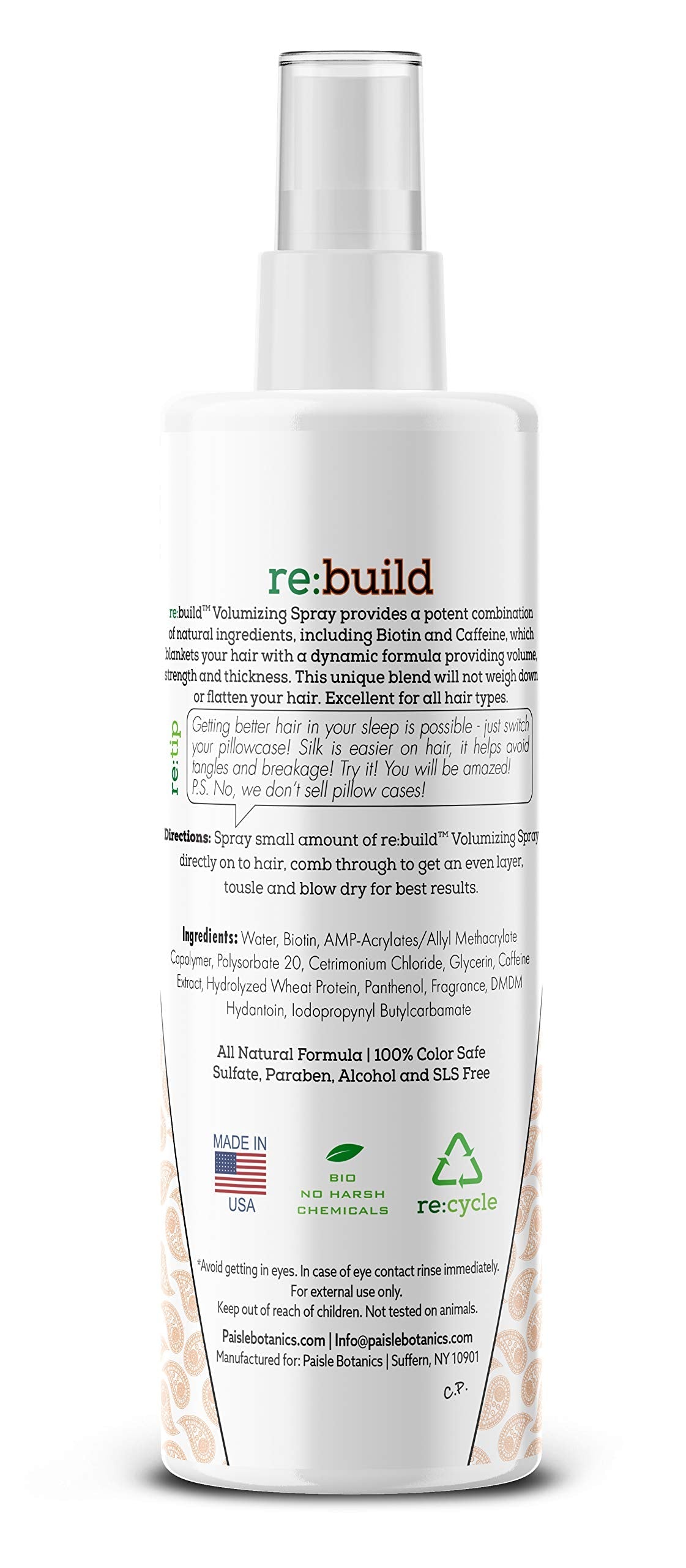 Paisle Botanics Biotin Volumizing Spray – Thickens Fine Hair (Men & Women)
