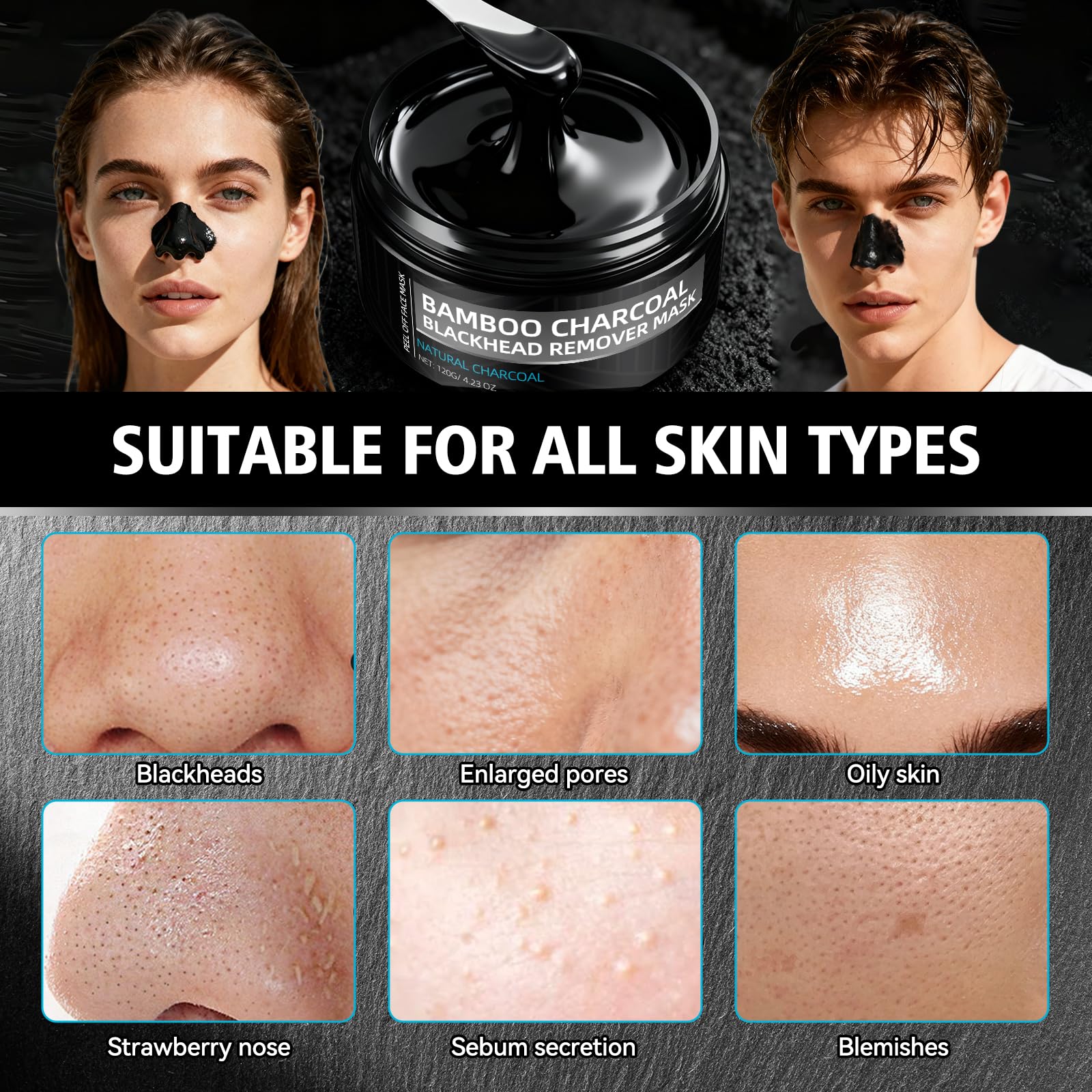 Paistely Blackhead Mask Peel Off — Charcoal Purifying Deep-Cleansing Mask (120g)