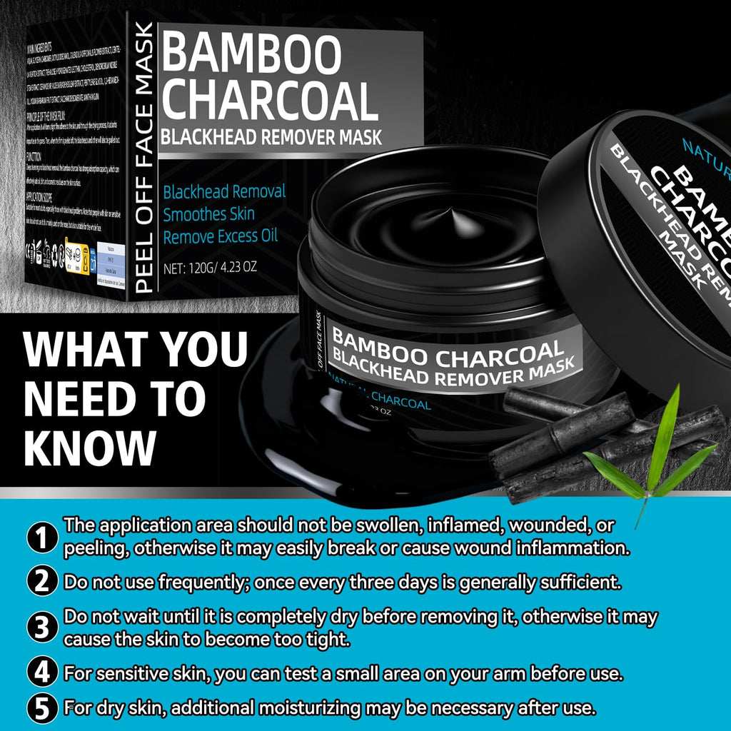 Paistely Blackhead Mask Peel Off — Charcoal Purifying Deep-Cleansing Mask (120g)