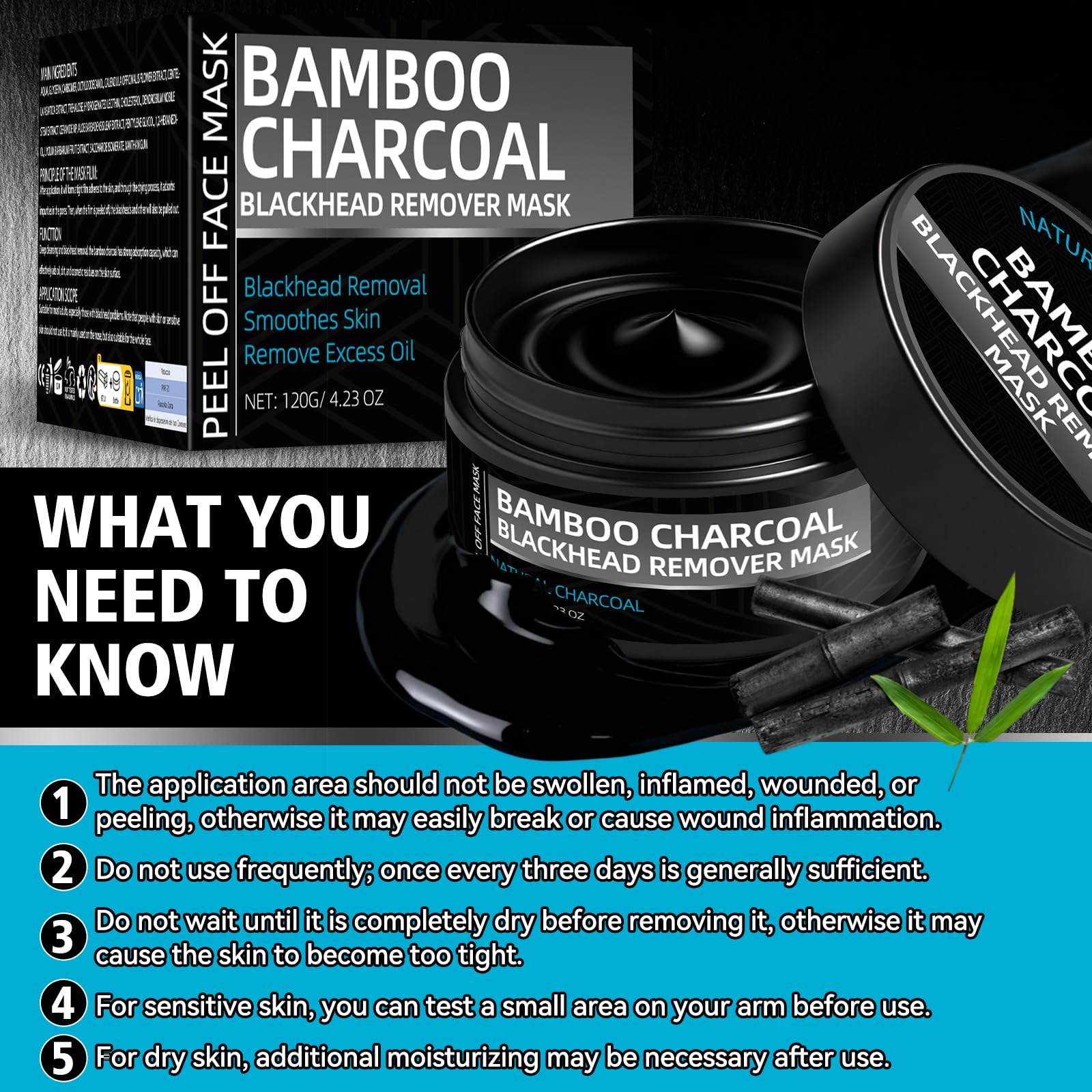Paistely Blackhead Mask Peel Off — Charcoal Purifying Deep-Cleansing Mask (120g)