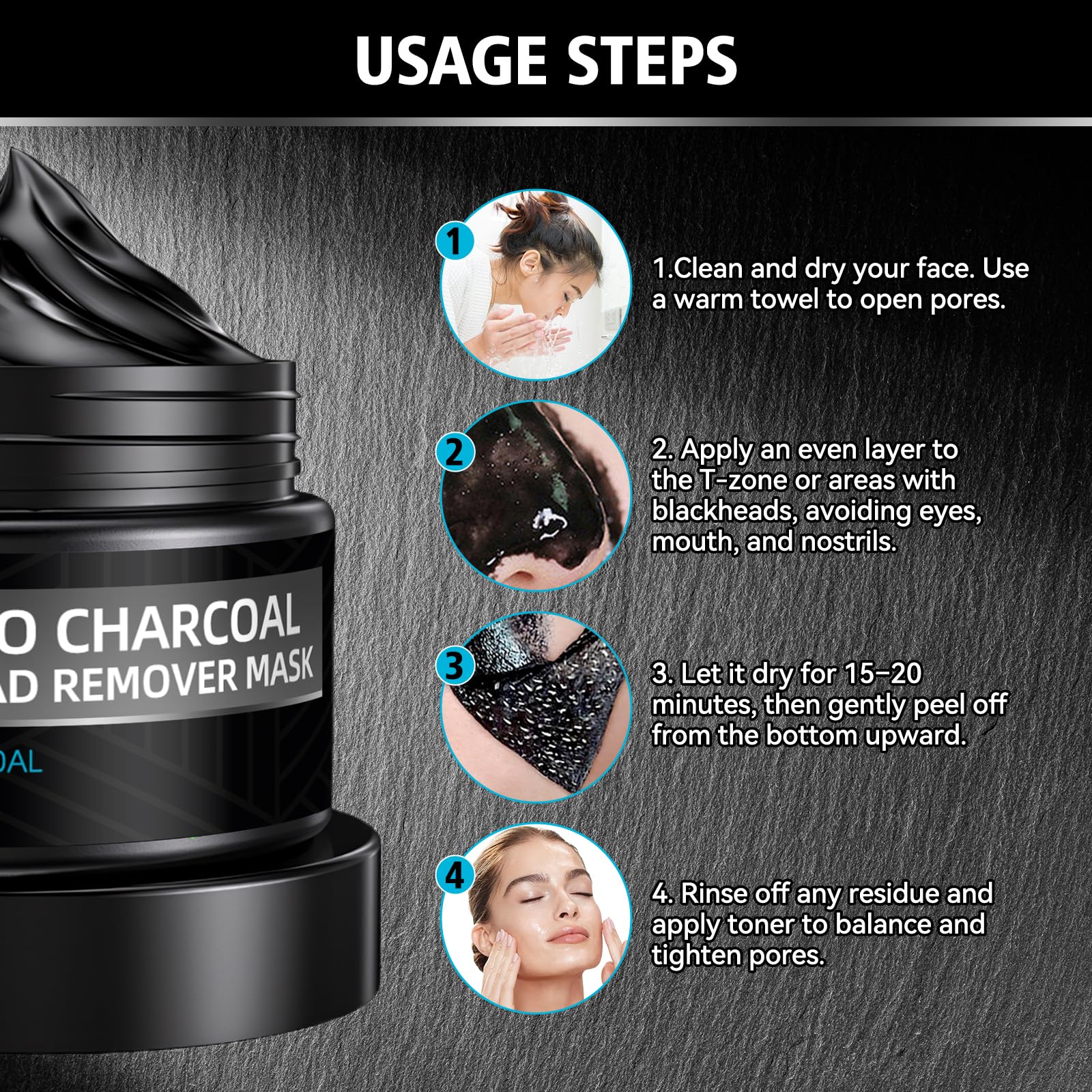 Paistely Blackhead Mask Peel Off — Charcoal Purifying Deep-Cleansing Mask (120g)
