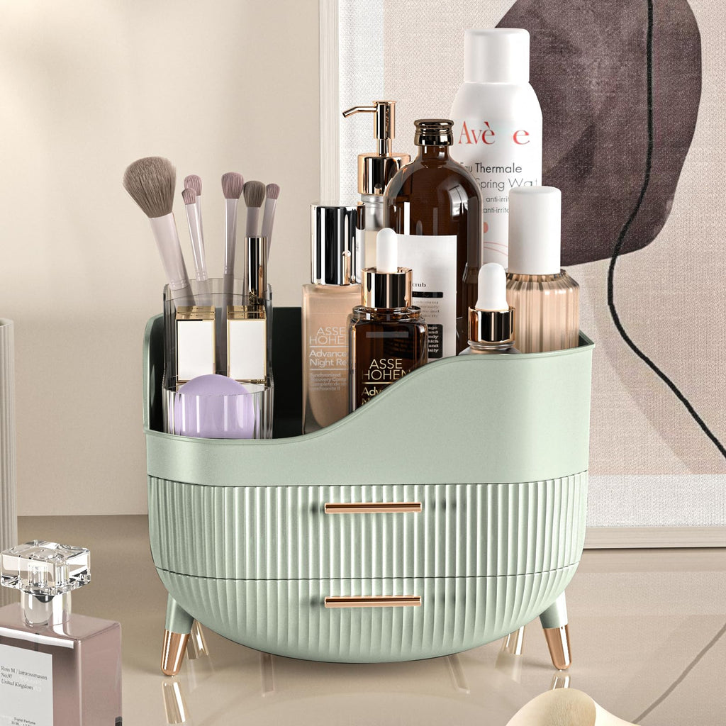 Pajiriona Makeup Organizer with Drawers – Large Vanity Storage for Cosmetics & Skincare