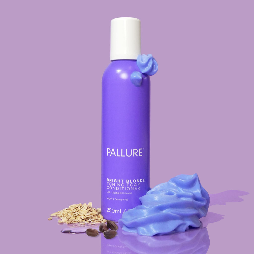 Pallure Bright Blonde Toning Foam Conditioner — Reduces Brassiness for Blonde, Silver & Ash Hair | 250 ml