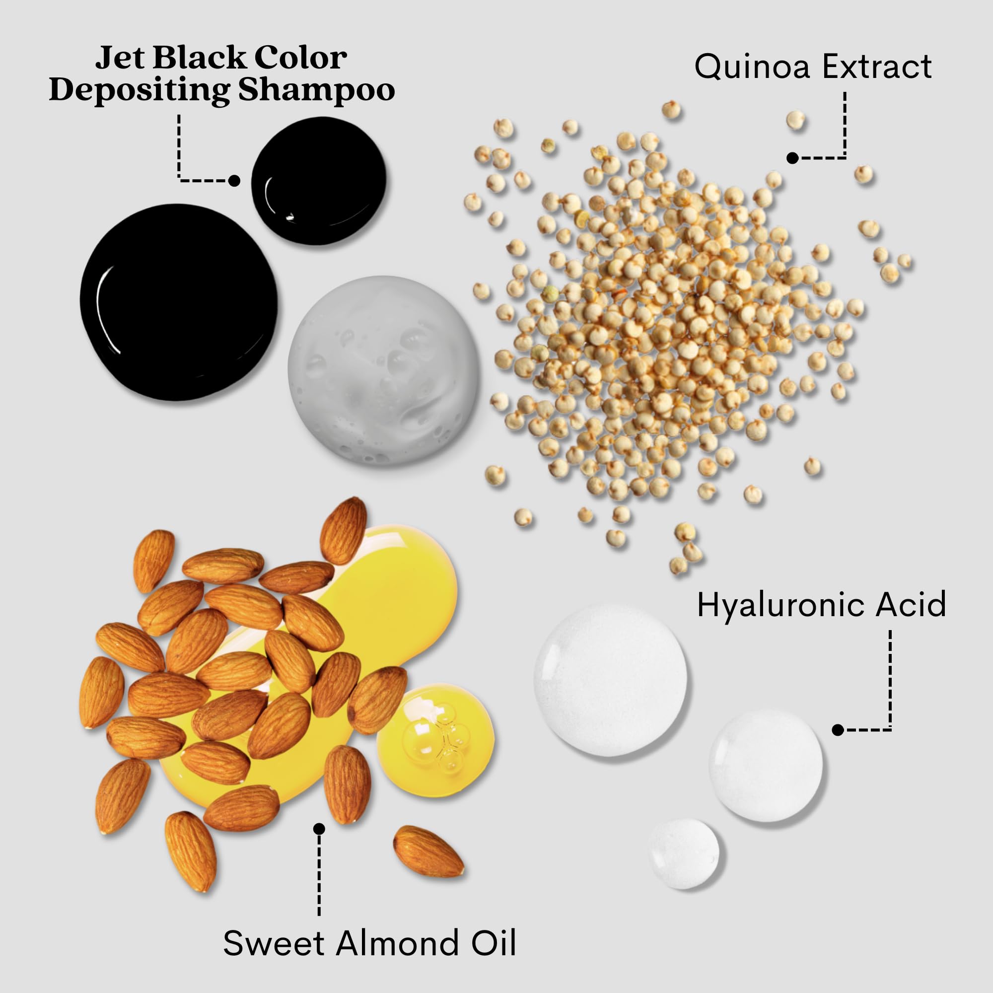 Pallure Jet Black Color Depositing Shampoo — Quick Color Refresh, 250 ml
